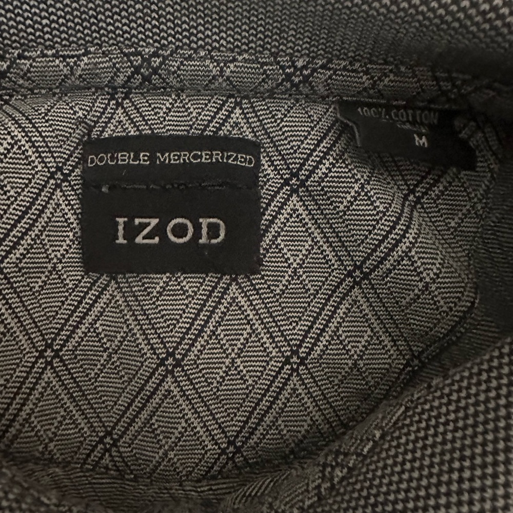 Men’s pre own as is Izod Black Grey golf polo shirt size M medium - Picture 3 of 4